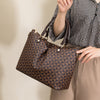 Retro Luxe Printed Tote Bag – Elegant Large-Capacity Handbag for Stylish Women
