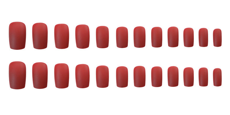 Classic Velvet Red Press-On Nails – Luxury Matte Finish False Nails with Glue