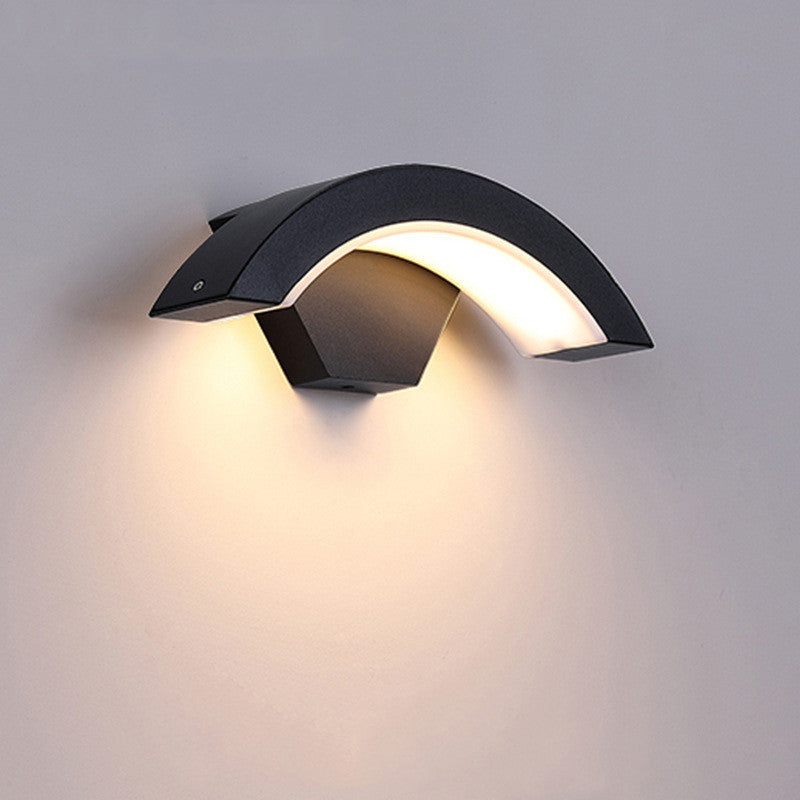 Modern Curved LED Wall Light | Moon Design Motion Sensor Lamp for Home & Hallway