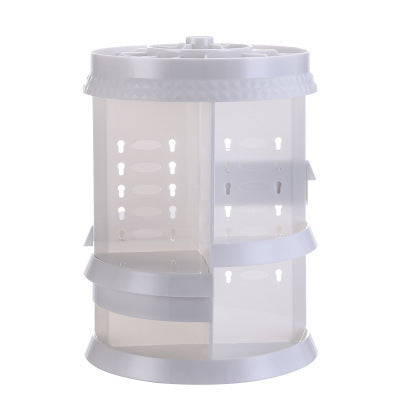 360° Rotating Diamond Wave Makeup Organizer – Elegant Cosmetic Storage Box with Drawers