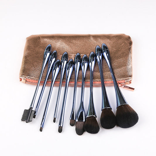 Eleglaze™ 10-Piece Goblet Makeup Brush Collection with Premium Storage Bag