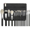 15-Piece Professional Black Makeup Brush Set with Travel Pouch – Premium Soft Bristles & Sleek Finish
