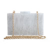 Trendy Marble Acrylic Clutch Bag for Women – Elegant Evening Purse with Gold Chain | Luxury Party Handbag 2025