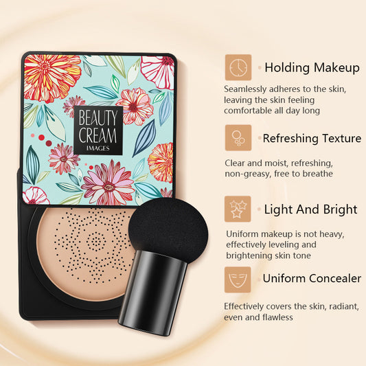 Mushroom Air Cushion BB Cream | Flawless Moisturizing Foundation with Mushroom Puff