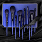 Luxe Blue 10-Piece Makeup Brush Set – Flawless Foundation, Eyeshadow & Contour Kit
