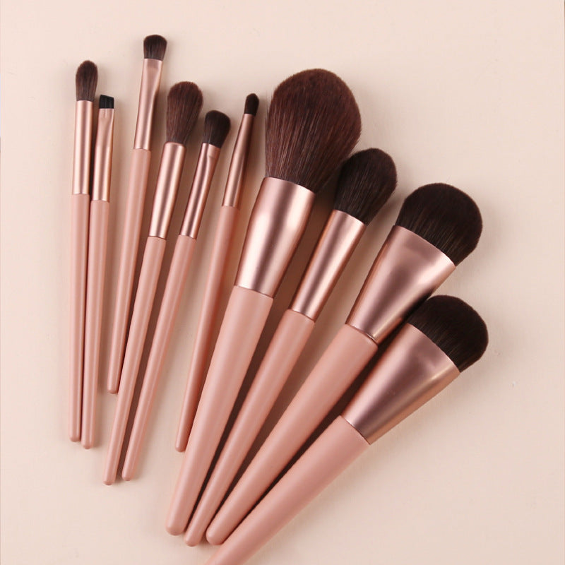 BlushBloom™ 10-Piece Soft Pink Makeup Brush Set – Perfect for Foundation, Contour & Eyeshadow