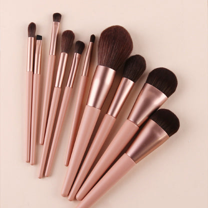 BlushBloom™ 10-Piece Soft Pink Makeup Brush Set – Perfect for Foundation, Contour & Eyeshadow