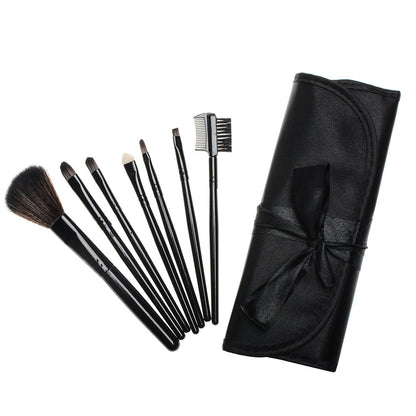 BloomRibbon™ 7-Piece Portable Makeup Brush Set with Satin Carry Pouch