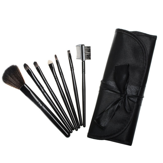 BloomRibbon™ 7-Piece Portable Makeup Brush Set with Satin Carry Pouch