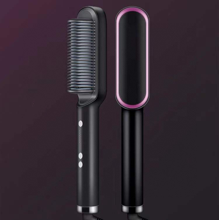 GlamStyler™ 2-in-1 Ionic Hair Straightener & Curler Brush – Salon-Grade Smoothness Instantly!