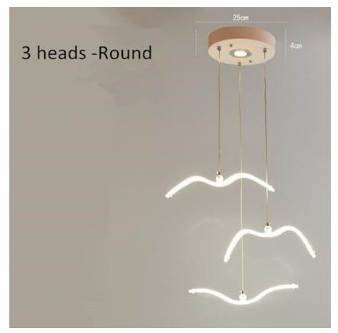 Modern LED Bird Wave Chandelier – Luxury Ceiling Light for Dining Room & Living Room