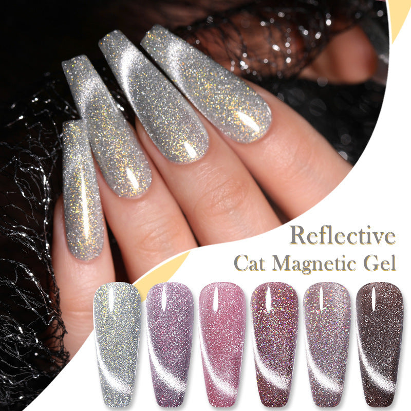 Laser Cat Eye Gel Polish – Diamond Shine Reflective Magnetic Nail Gel