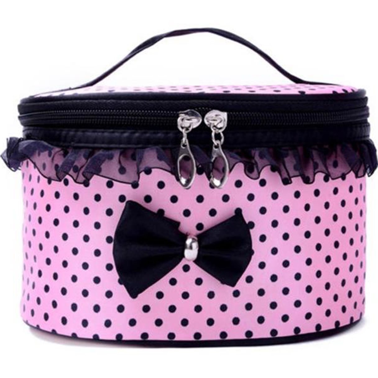 Cute Bowknot Makeup Organizer Bag – Portable Travel Cosmetic Case for Skincare & Beauty Essentials
