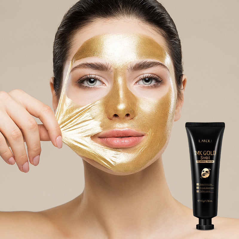 LAIKOU™ 24K Gold Snail Peel-Off Mask – Hydrate, Brighten & Glow Like Royalty!