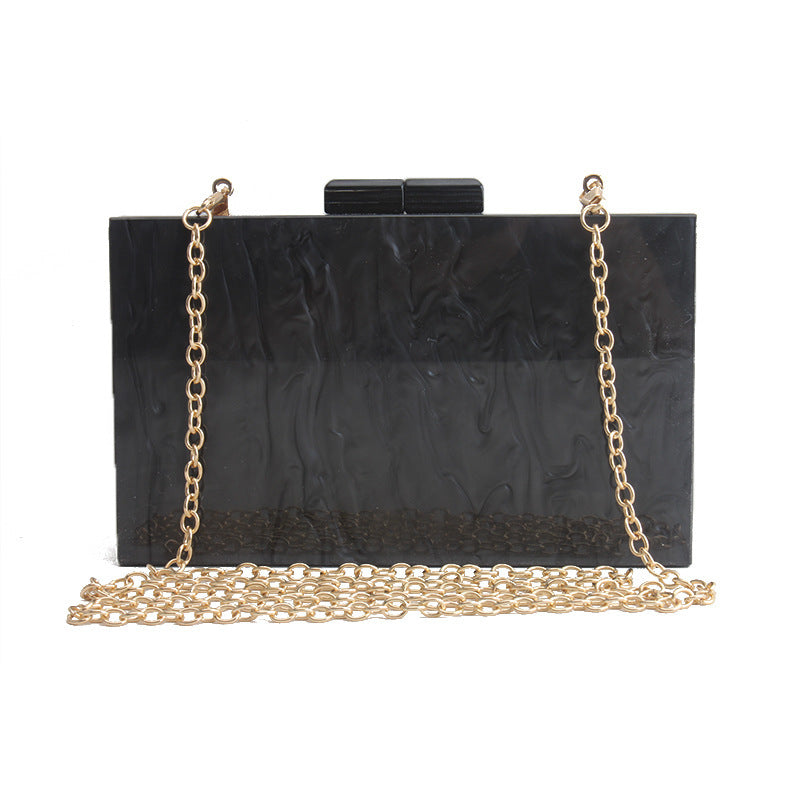 Trendy Marble Acrylic Clutch Bag for Women – Elegant Evening Purse with Gold Chain | Luxury Party Handbag 2025