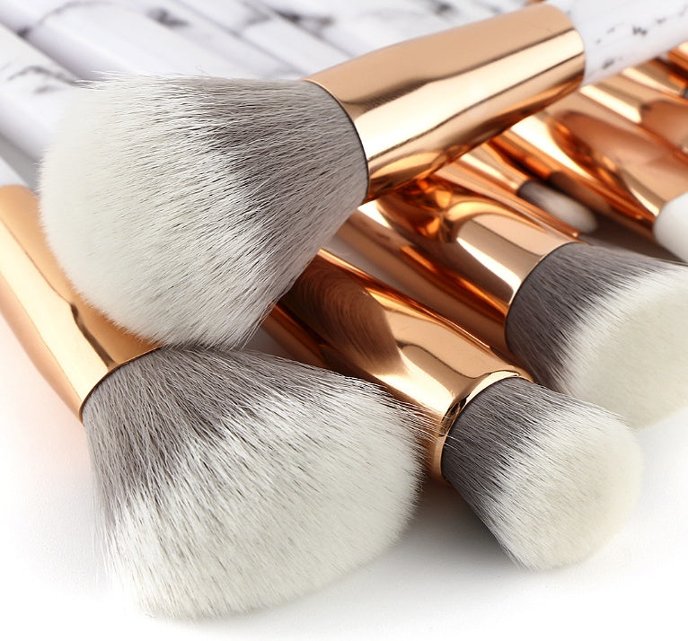 GlamMarble™ 11-Piece Luxury Makeup Brush Set – Soft, Stylish & Professional Finish