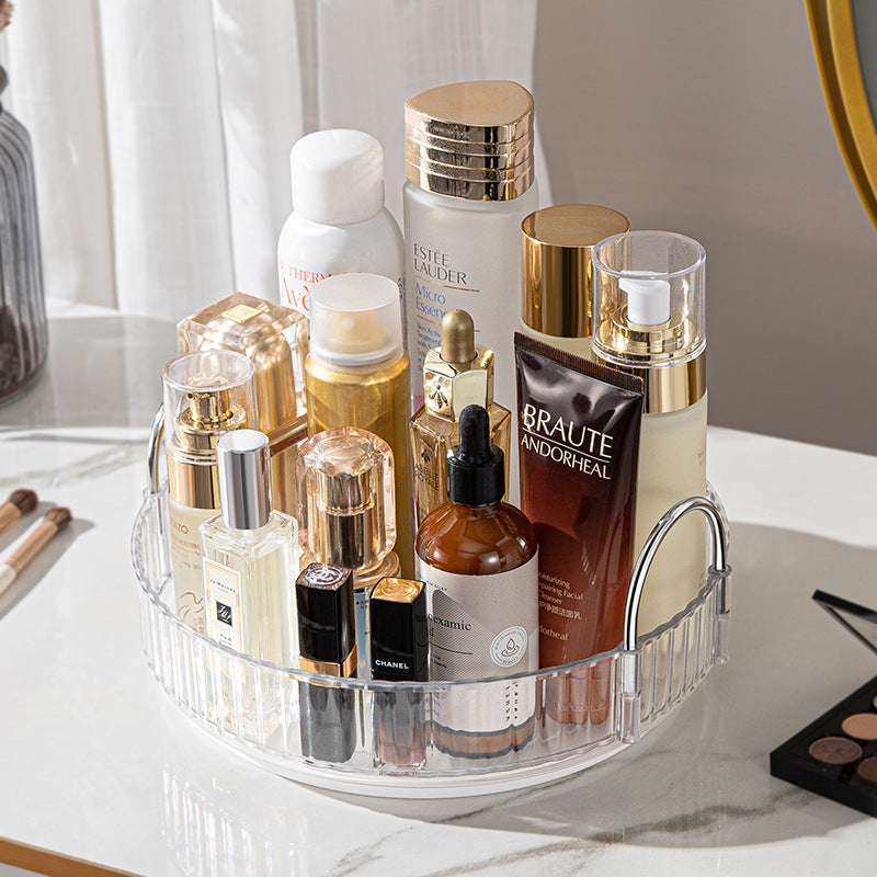 Elegant Light Luxury Vanity Organizer Tray – Punch-Free Bathroom Counter Storage Stand