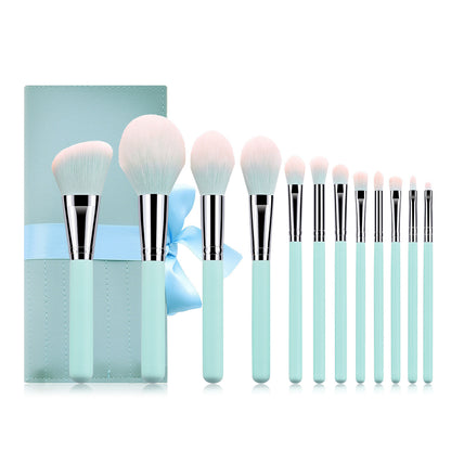 LuxeBlend™ 12-Piece Soft Makeup Brush Set with Travel Case – Professional Face & Eye Kit