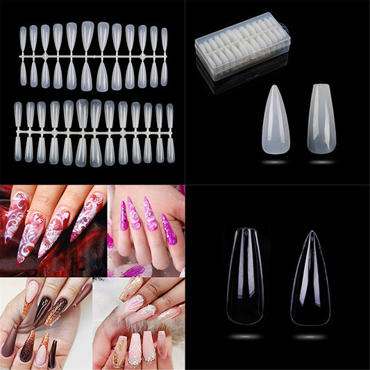 Crystal Clear Nail Extension Set – Non-Marking Transparent Press-On Tips for Custom Nail Art
