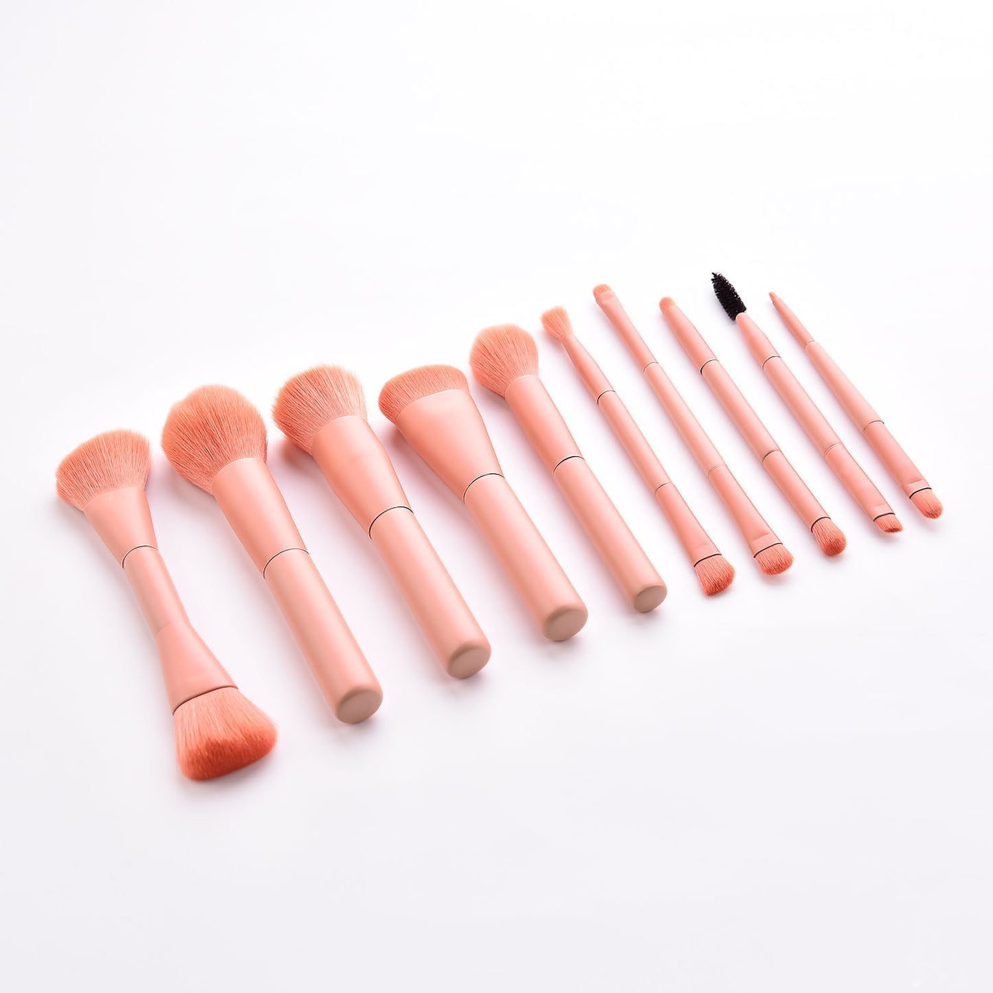 BlushBloom™ 10-Piece Soft Pink Makeup Brush Set – Perfect for Foundation, Contour & Eyeshadow