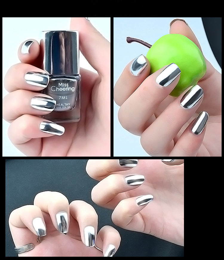 ChromeQueen™ Mirror Silver Nail Polish – Ultra Glossy Metallic Finish