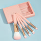 GlowEase™ 5-in-1 Portable Makeup Brush Travel Set with Mirror Case