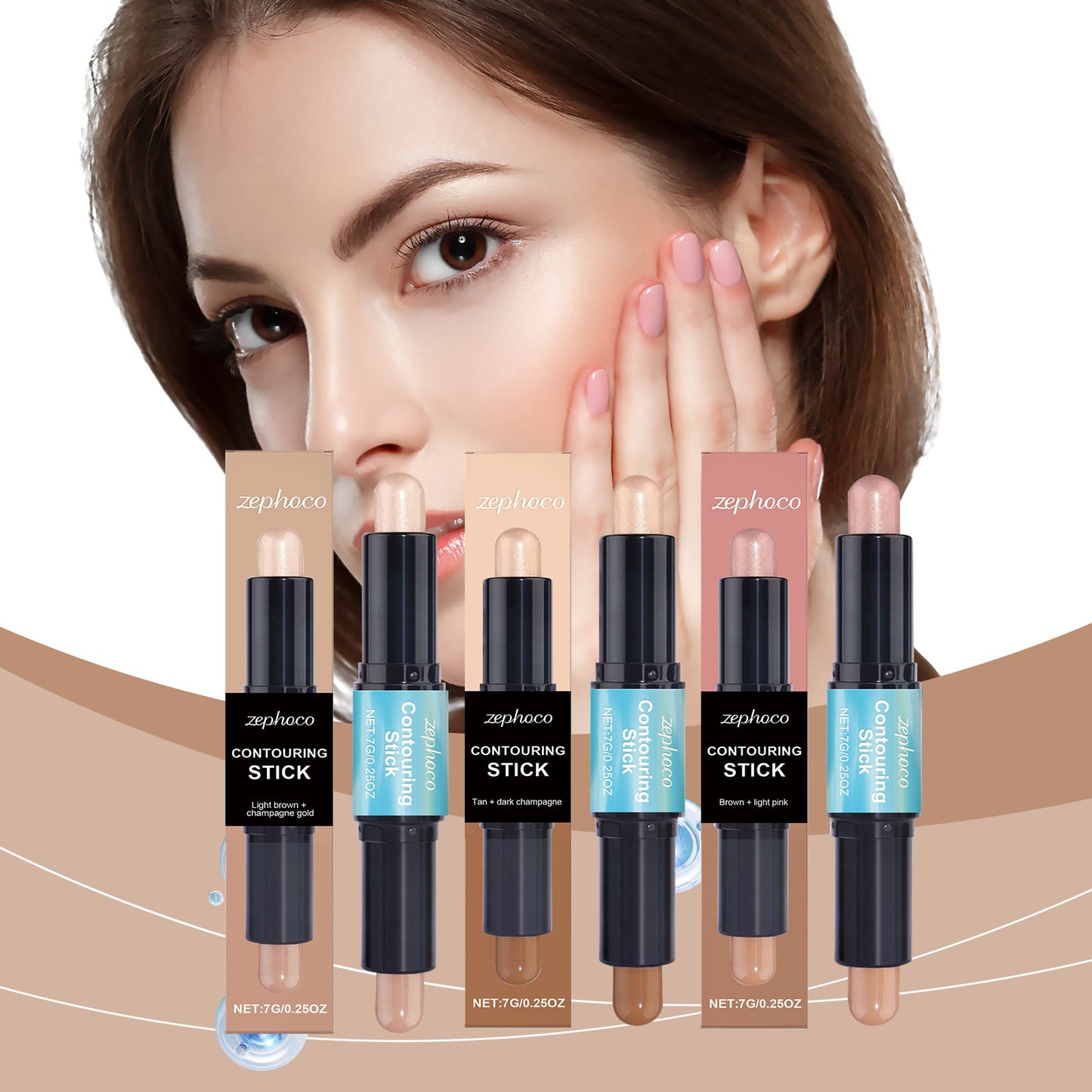 2-in-1 Cream Contour & Highlighter Stick | Dual-Ended Face Sculpting Makeup Tool