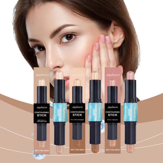 2-in-1 Cream Contour & Highlighter Stick | Dual-Ended Face Sculpting Makeup Tool