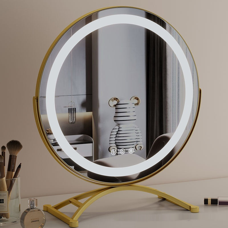 Luxury Rotating LED Makeup Mirror for Dressing Table – Touch Control, USB Charging, 360° Adjustable Vanity Mirror