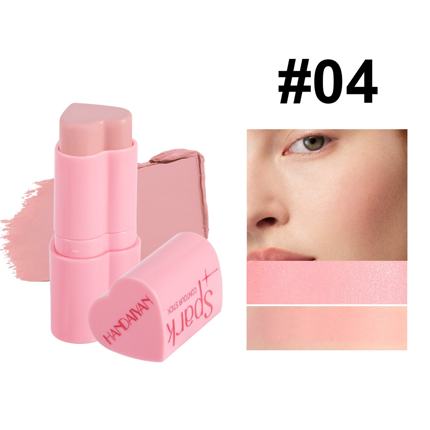 Heart Blush & Highlighter Stick  | 3-in-1 Face Brightening & Contour Makeup Stick