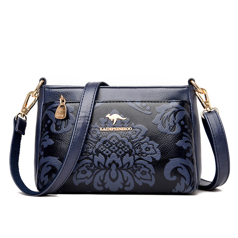 Elegant Vintage Embossed Crossbody Bag – Luxury Leather Shoulder Purse for Women