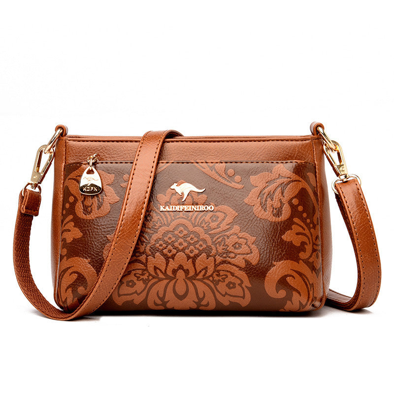 Elegant Vintage Embossed Crossbody Bag – Luxury Leather Shoulder Purse for Women