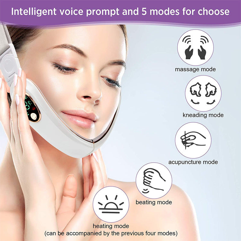 Smart EMS V-Face Lifting Device – Jawline Slimming & Anti-Aging Massager with Heat and Vibration