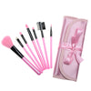 BloomRibbon™ 7-Piece Portable Makeup Brush Set with Satin Carry Pouch