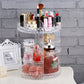 360° Rotating Diamond Wave Makeup Organizer – Elegant Cosmetic Storage Box with Drawers