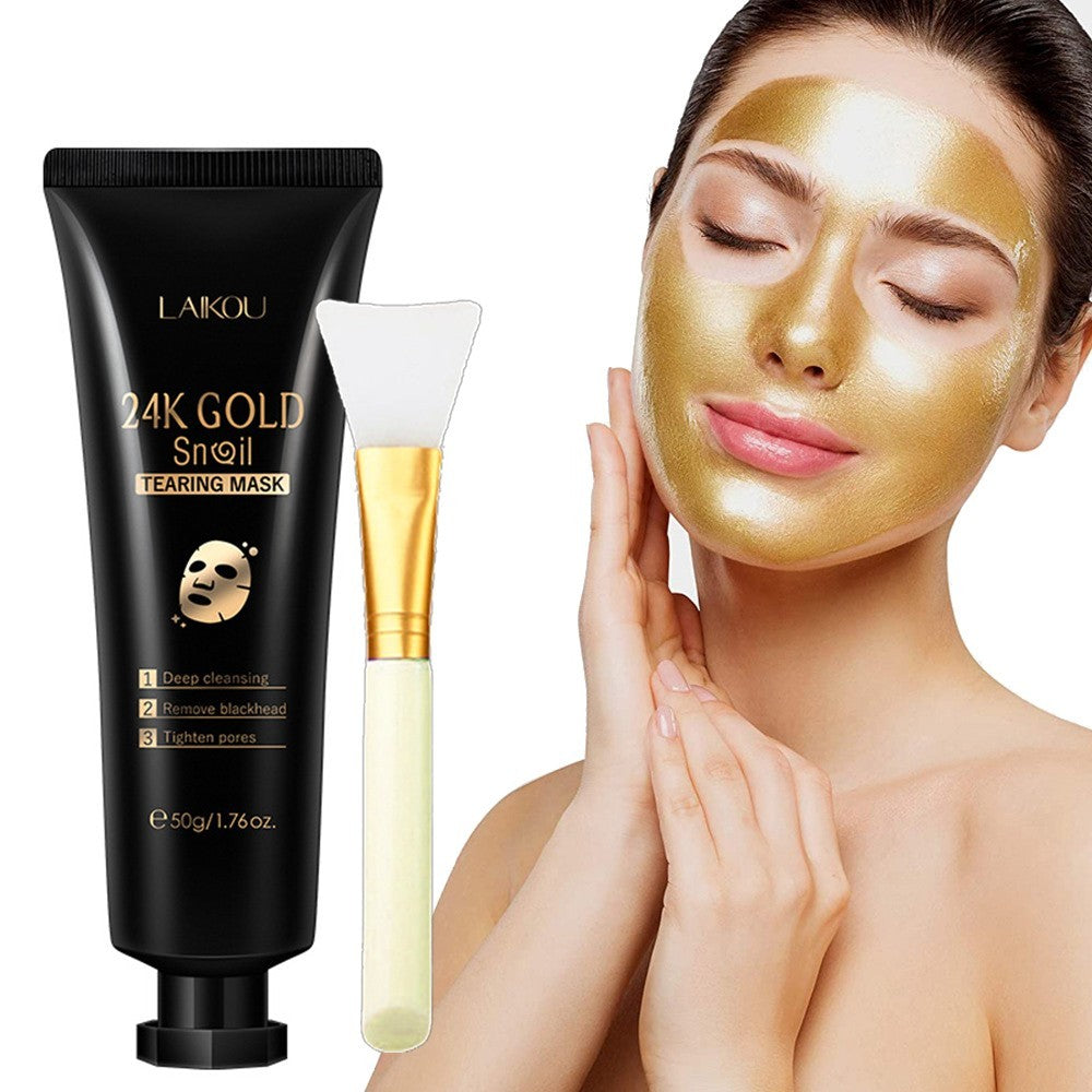 LAIKOU™ 24K Gold Snail Peel-Off Mask – Hydrate, Brighten & Glow Like Royalty!