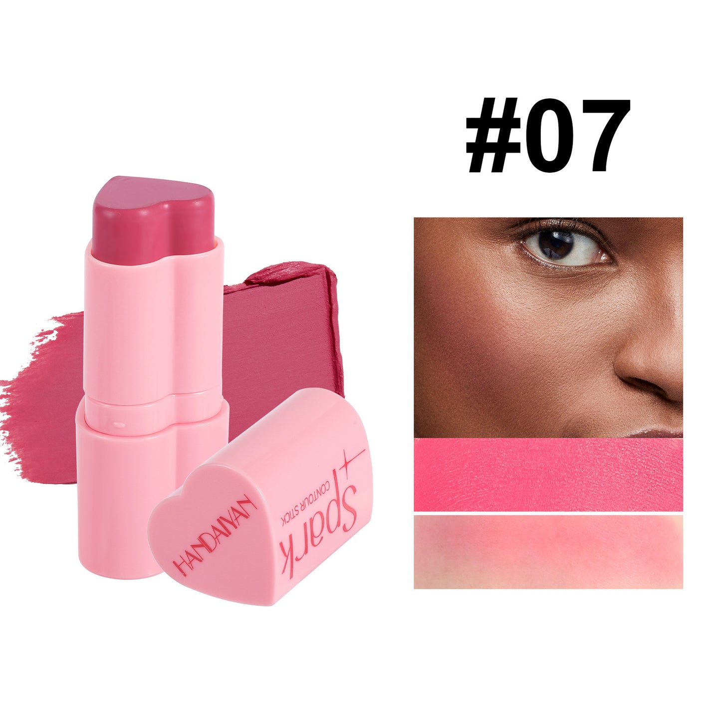 Heart Blush & Highlighter Stick  | 3-in-1 Face Brightening & Contour Makeup Stick