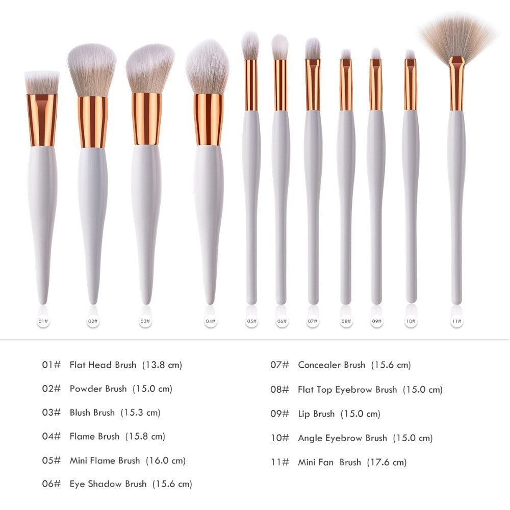 11-Piece Luxury Makeup Brush Set – Soft Bristles, Ergonomic Handles & Flawless Blending Kit