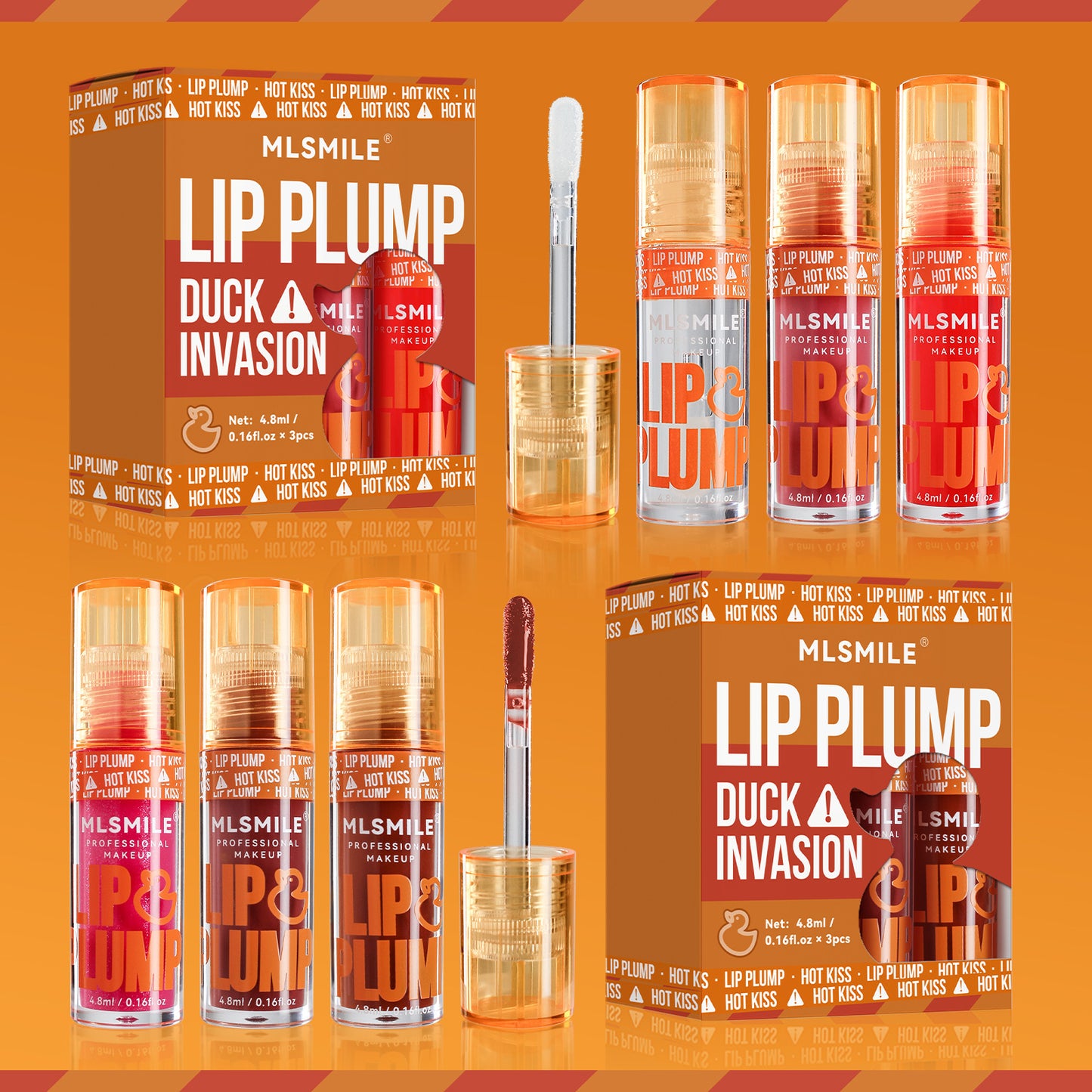 MLSMILE Lip Plump Gloss  – Transparent Lip Care Oil for Fuller, Shiny & Hydrated Lips