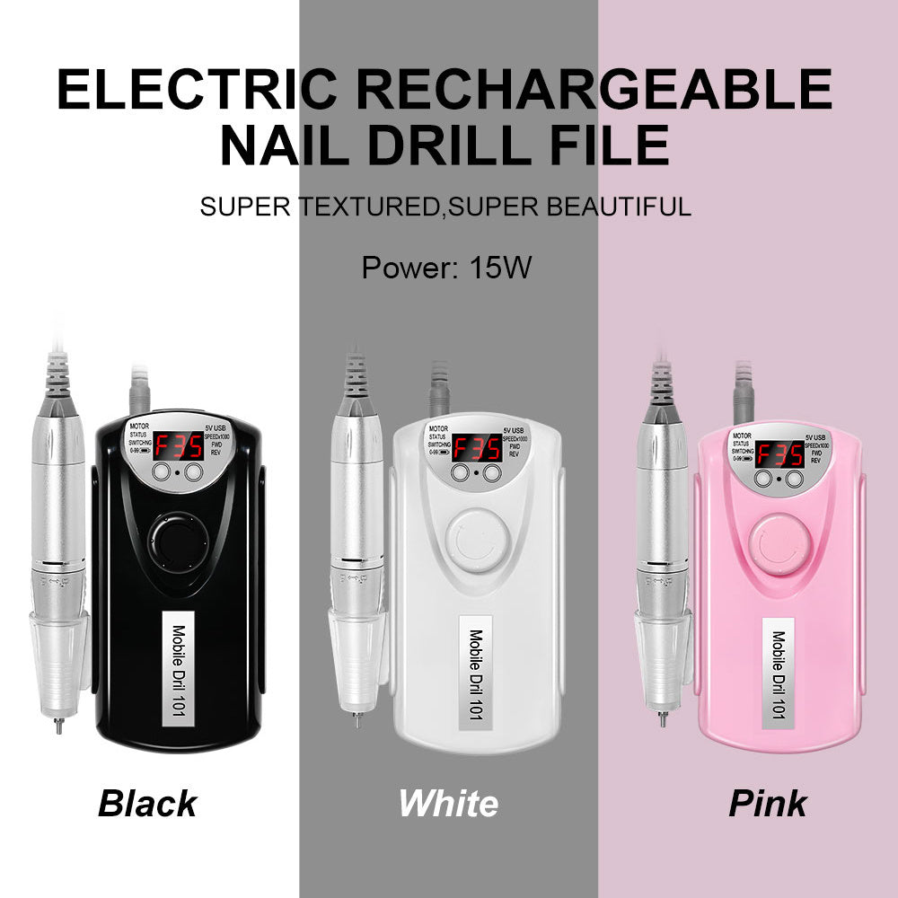 Professional Electric Nail Drill Machine – 35,000 RPM Rechargeable Portable Nail File Kit for Acrylic & Gel Nails (Low Noise)