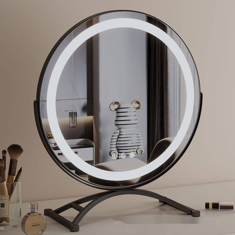 Luxury Rotating LED Makeup Mirror for Dressing Table – Touch Control, USB Charging, 360° Adjustable Vanity Mirror