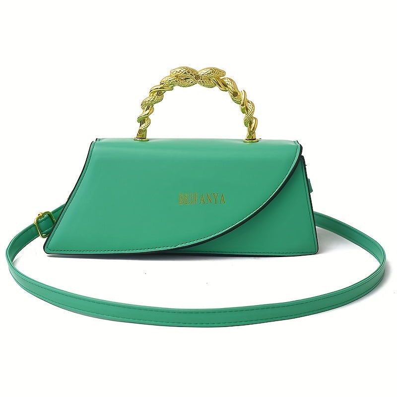 BELANYA™ Luxe PU Leather Shoulder Bag – Elegant Crossbody With Golden Chain Handle