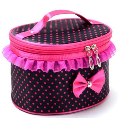 Cute Bowknot Makeup Organizer Bag – Portable Travel Cosmetic Case for Skincare & Beauty Essentials