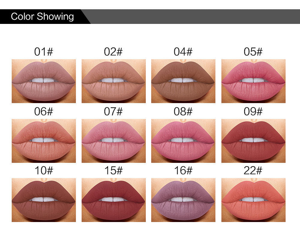12 Color Matte Lip Gloss Set  | Long-Lasting Waterproof Lipsticks for All Skin Tones