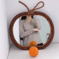 Handmade Rattan Round Mirror – Boho Wall Hanging Makeup & Home Decor Mirror