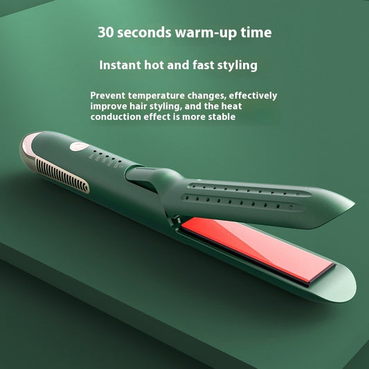 2-in-1 Avocado Green Hair Curler & Straightener – Fast Heating Ceramic Styler for Effortless Curls & Sleek Hair