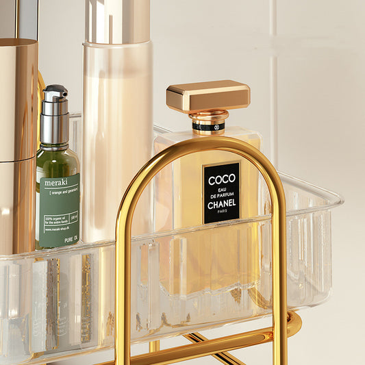 Luxury Glass Vanity Organizer – 2-Tier Bathroom & Skincare Storage Shelf