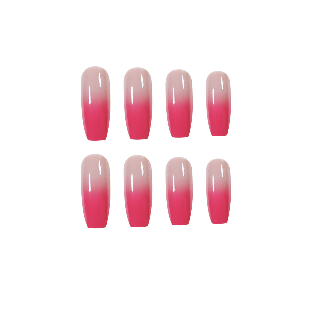 Berry Gradient Long Ballet Press-On Nails – Soft Pink Ombre Nail Set