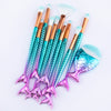 MermaidGlow™ 11-Piece Iridescent Makeup Brush Set – Ocean-Inspired Beauty Kit
