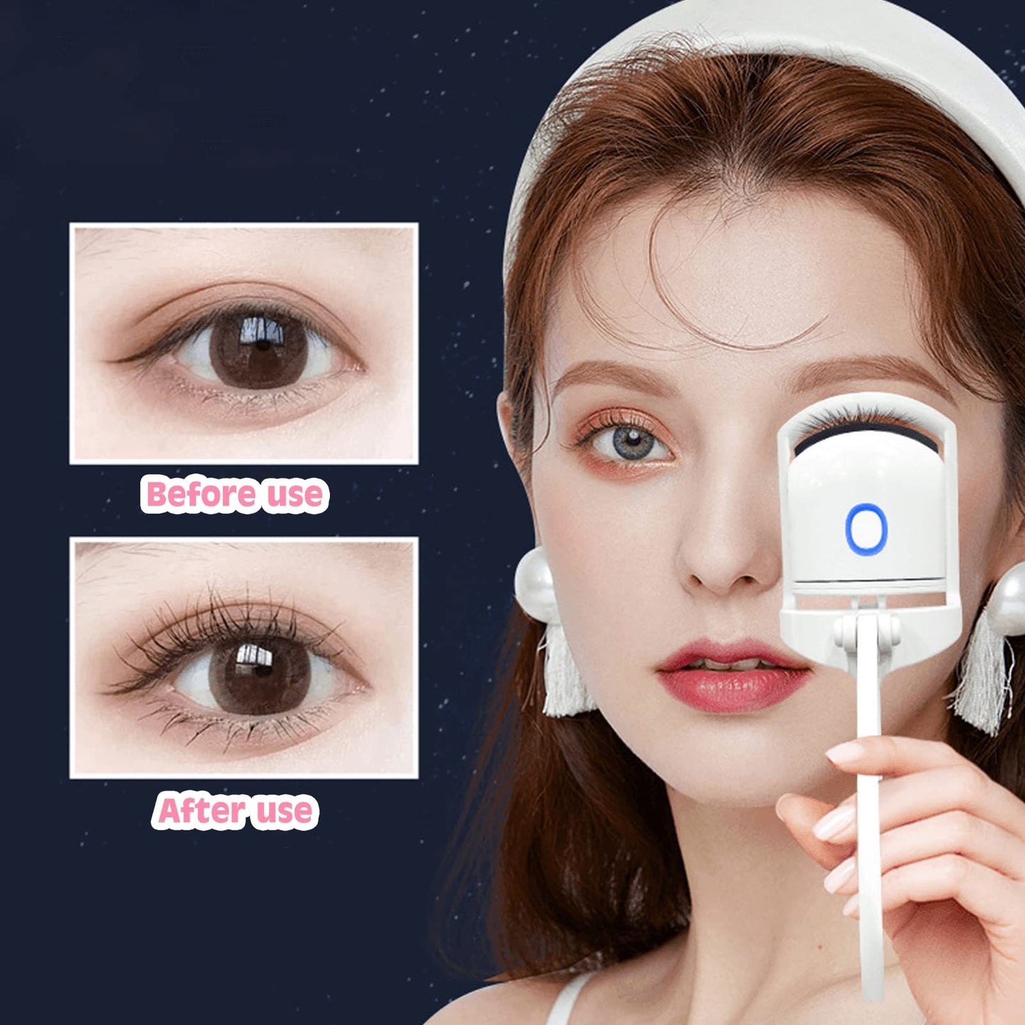 Portable Heated Eyelash Curler – USB Rechargeable Lash Lift Tool for Long-Lasting Curl & Volume